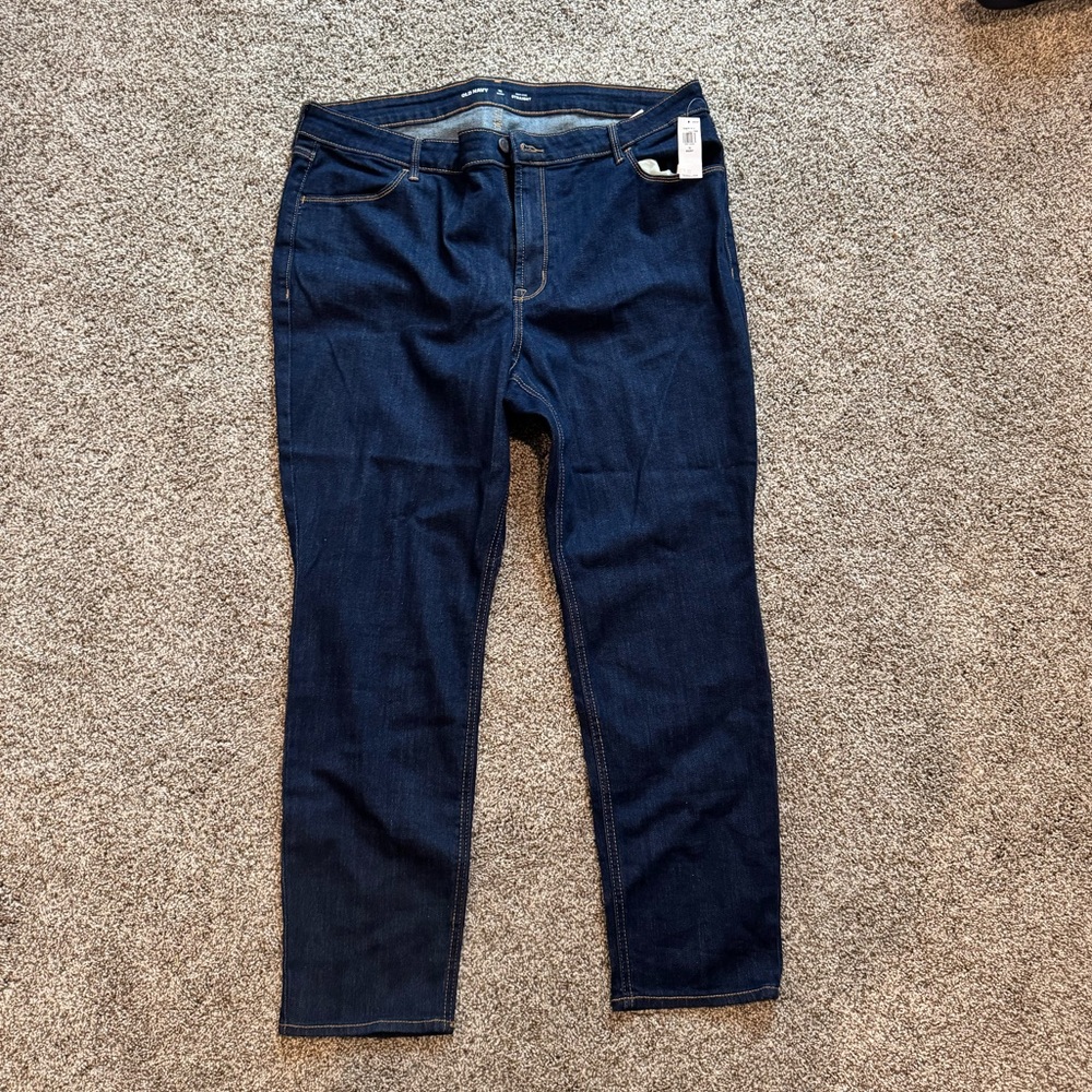 Old Navy Dark Blue Women's High Rise Straight Jeans